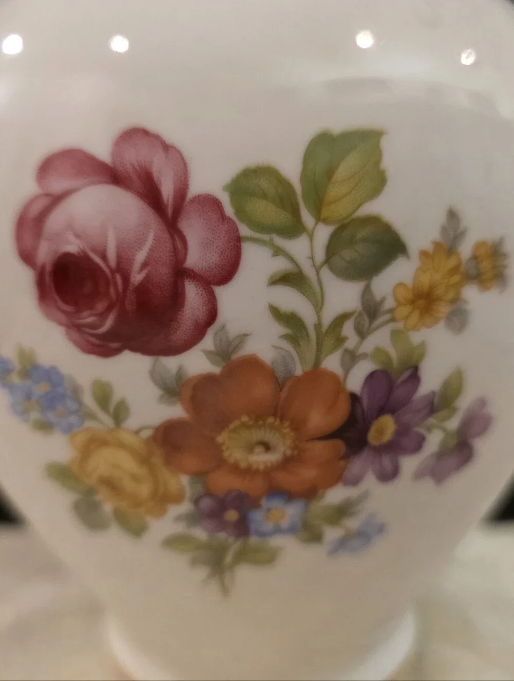 Vintage House of Goebel Bavaria Porcelain Lidded Urn/ Ginger Jar Handpainted